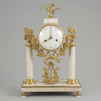 1671. A late Gustavian circa 1800 mantel clock by A Lundstedt, master 1786.