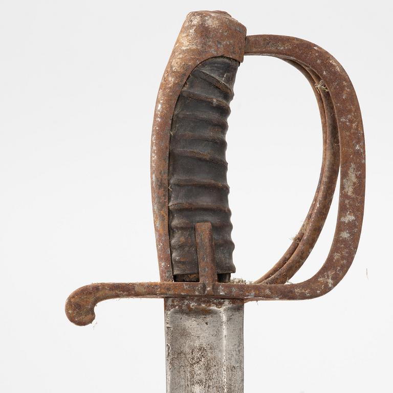 A Swedish cavalry sabre, 1825 pattern, with scabbard.