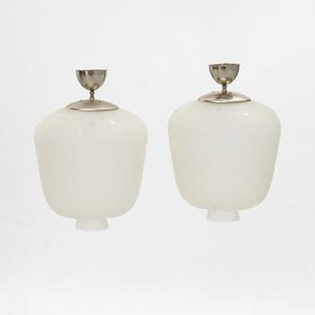 Flygsfors Glasbruk, taklampor, ett par, 1940/50-tal.