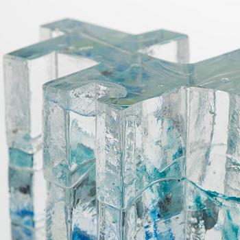 Helena Tynell, glasskulptur, "Skog", signerad Helena Tynell Riihimäen Lasi Oy.