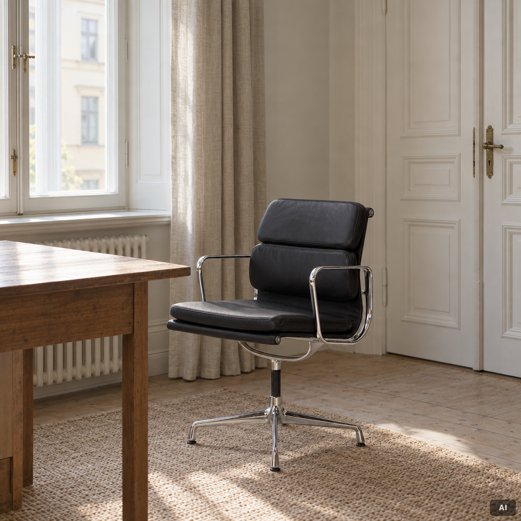 Charles & Ray Eames, Chair, “Soft Pad Alu Chair”, model EA208, Vitra.