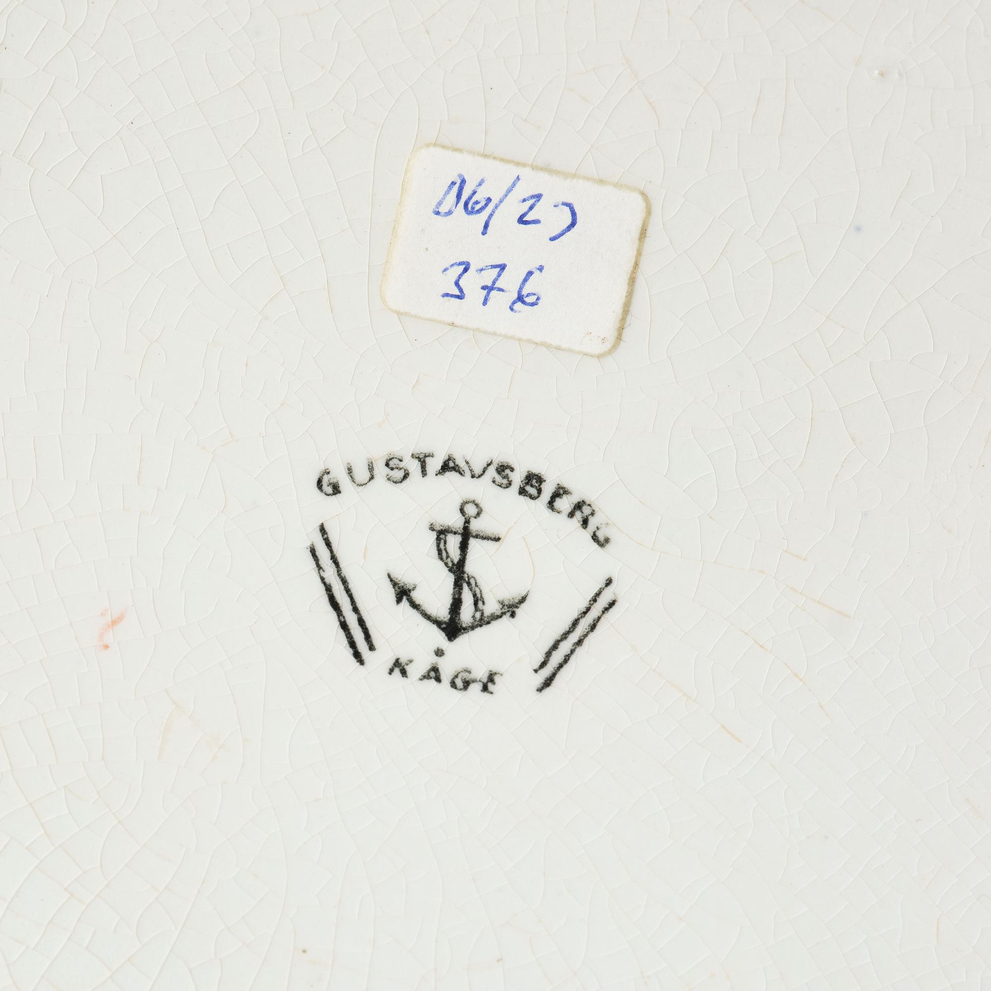 Wilhelm Kåge, two creamware flower pots, Gustavsberg 1920s.