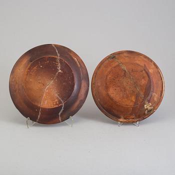 Two earthenware bowls and two disches, 19th Century.