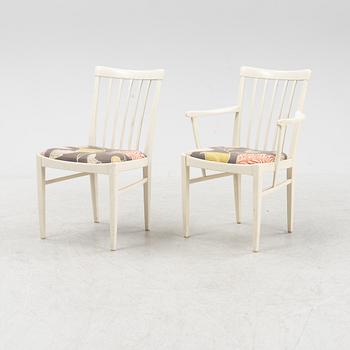 Carl Malmsten, matbord med 4 karmstolar och  7 stolar, "Herrgården", Bodafors, 1900-talets andra hälft.