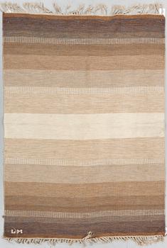 A CARPET, flat weave, ca 195 x 137,5 cm, signed LM. Possibly Sweden.