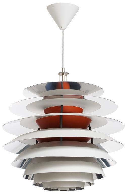A Poul Henningsen "PH Kontrast" aluminium ceiling lamp, Louis Poulsen, Denmark.