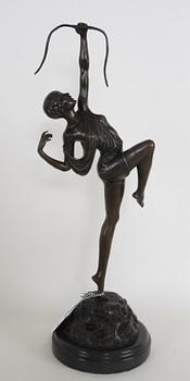 PIERRE LE FAGUAYS, efter. Skulptur, patinerad brons, sign.
