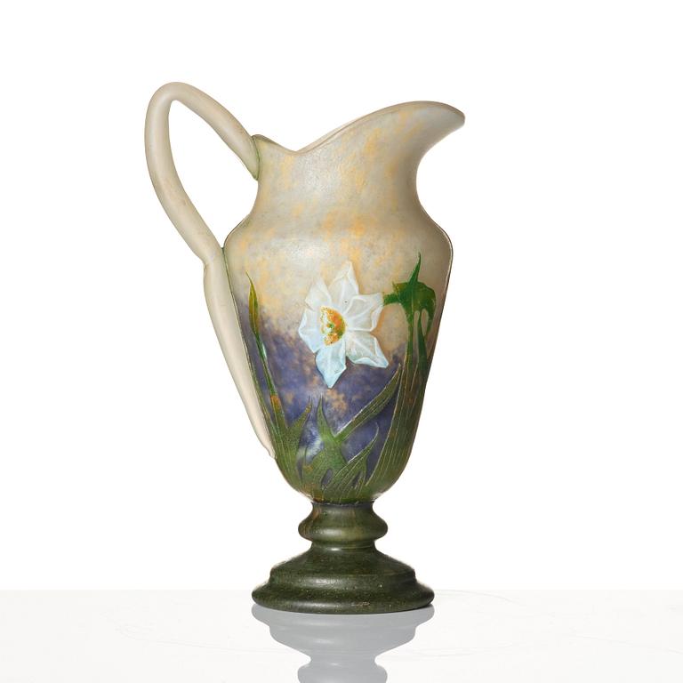 Daum, an Art Nouveau cameo glass jug, Nancy France.