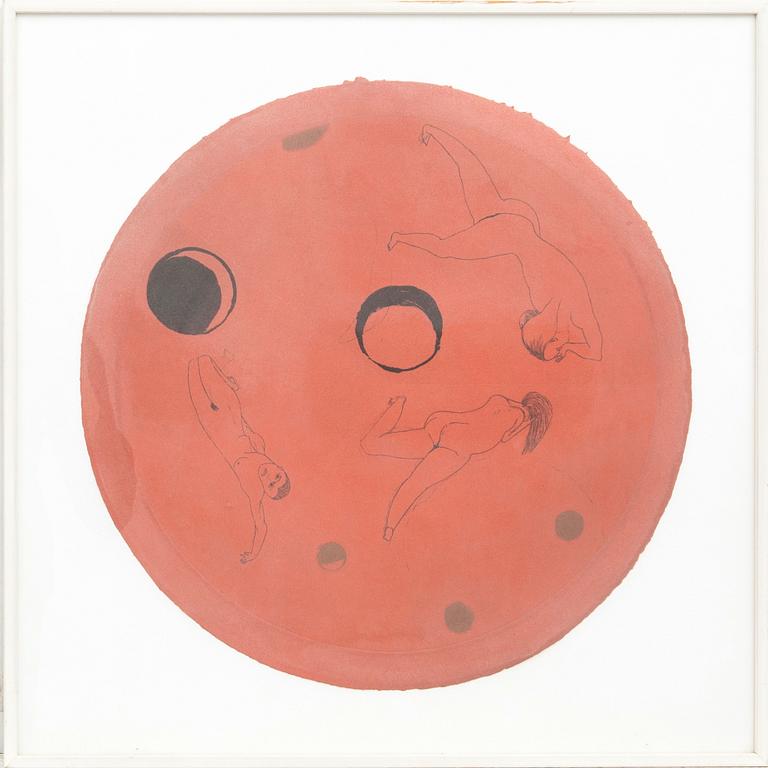 Francesco Clemente, akvatint softground signerad och numerad 4/25.