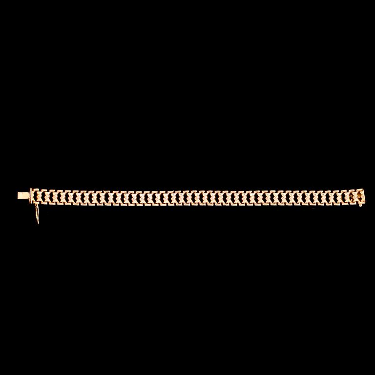 ARMBAND, 18 k guld, fantasilänk. Vikt ca 14 gram.