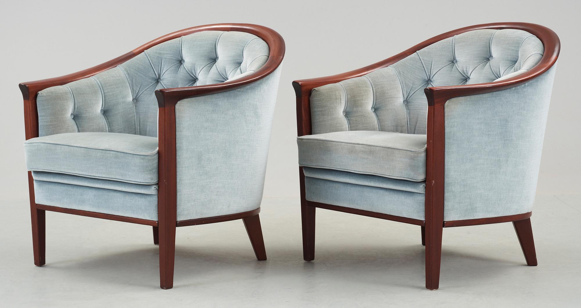 FÅTÖLJER, ett par. Bröderna Andersson, Ekenässjön, 1900-talets andra hälft.