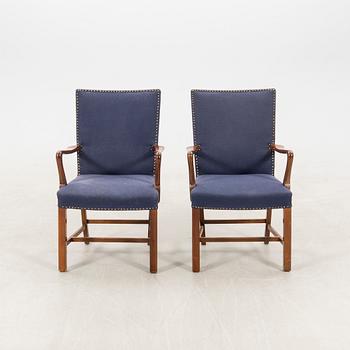 Armchairs, a pair, Fritz Hansen, Denmark, mid-20th century.