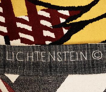 Roy Lichtenstein, TAPESTRY/CARPET. "Amerind Landscape". Knotted pile. 280 x 367 cm.  Signed LICHTENSTEIN © at the back.