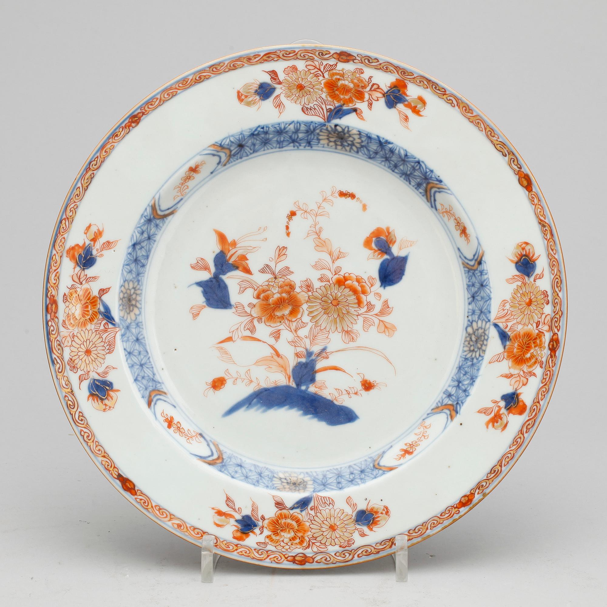TALLRIKAR, 6 st, porslin, Kina 1700-tal.