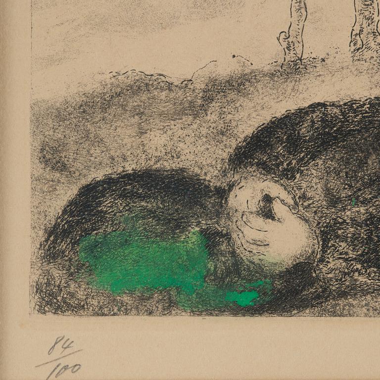 Marc Chagall, "Élie Touché par un Ange", from "La Bible".