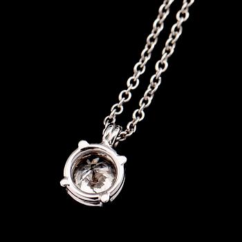 HÄNGE MED KEDJA, 18 k vitguld, briljantslipad diamant 0.85 ct.