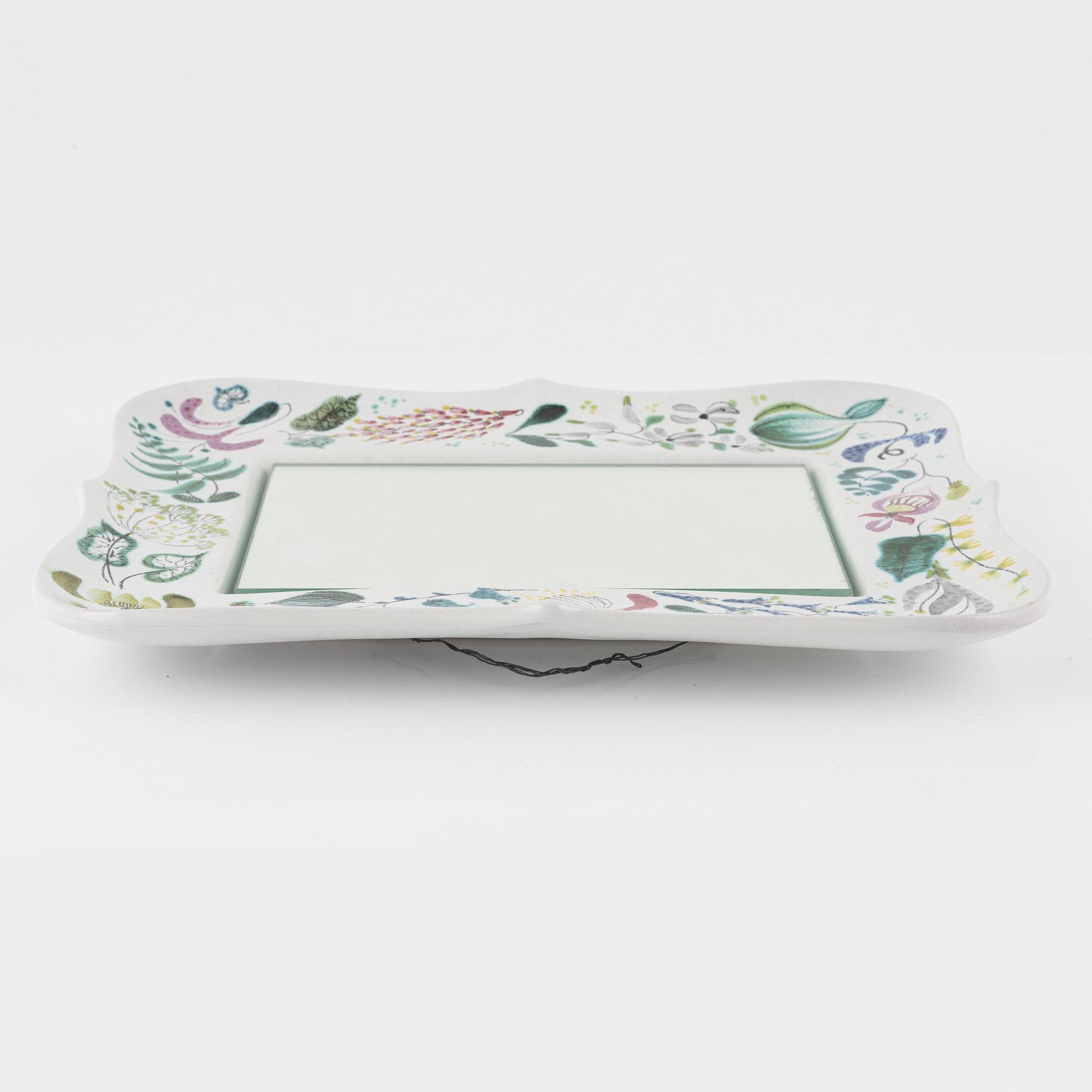 Stig Lindberg, an earthenware mirror, Gustavsberg Studio, Sweden.