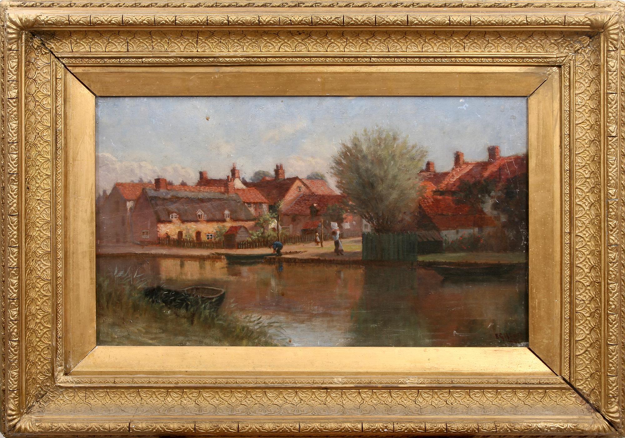 OKÄND KONSTNÄR olja, sign E G Hunt, 1800/1900-tal.