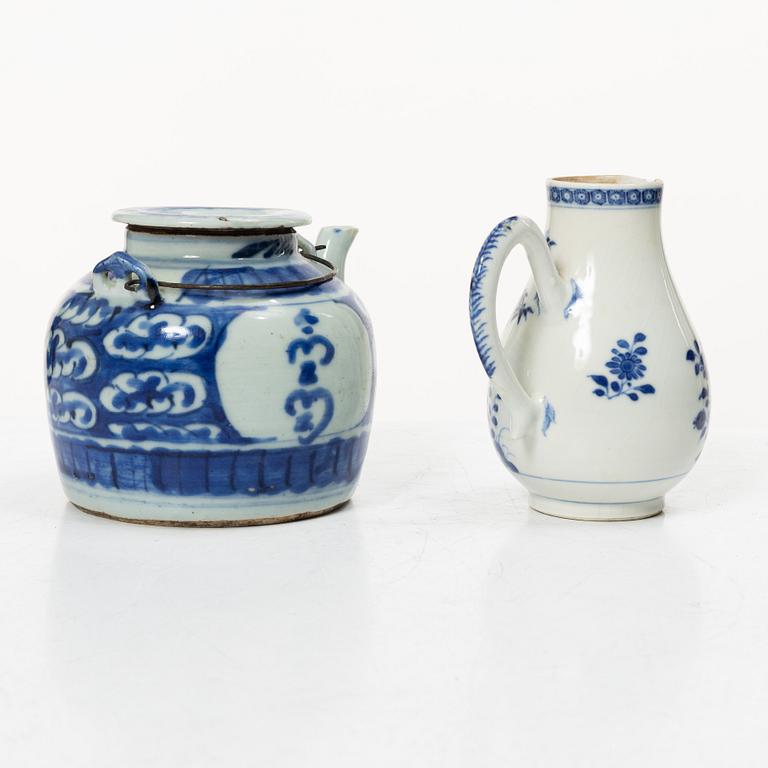 Parti porslin, 8 delar, Kina, 1600-1800-tal.