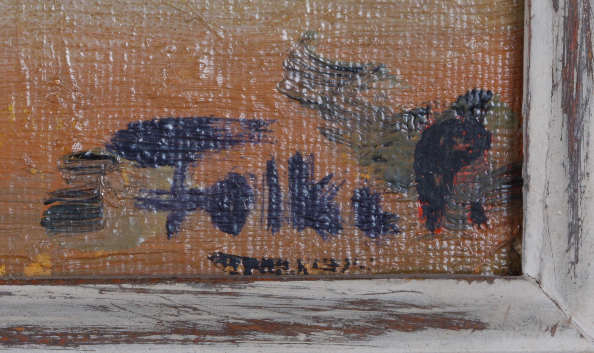 PERSSON, FOLKE, olja på pannå, sign.
