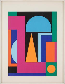 Auguste Herbin · AUGUSTE HERBIN, färgseriegrafi, ateljéintyg á tergo, ej signerad.