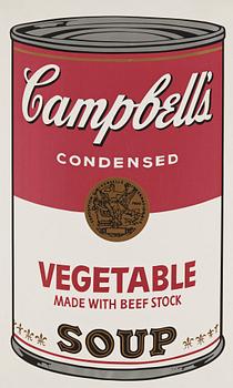 97. Andy Warhol, "Campbell's Soup I. Vegetable Soup".