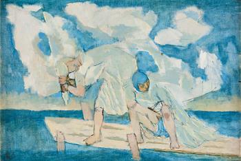 Ragnar Sandberg, Bathers on the pier.