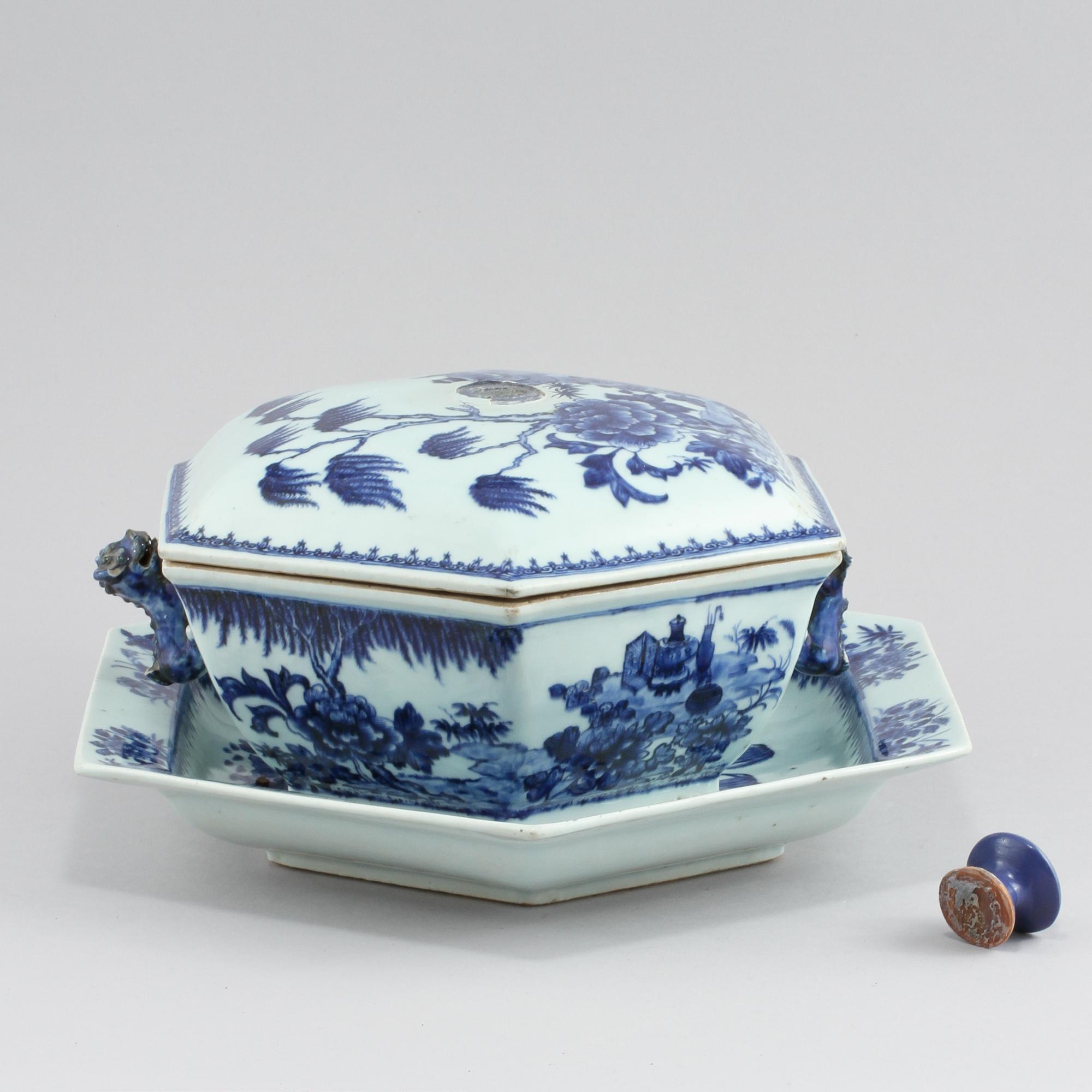FAT samt TERRIN, porslin, Kina, 1700-tal.