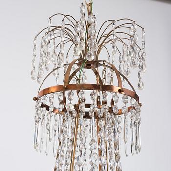 A Gustavian seven-light chandelier, second part of the 18th century.