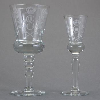 SERVISGLAS, 18 delar, Antik, GIII, Reijmyre.