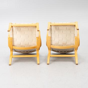 Bruno Mathsson, Armchairs, a pair, "Mina", Mathsson International AB, Värnamo, 1993 & 1996.