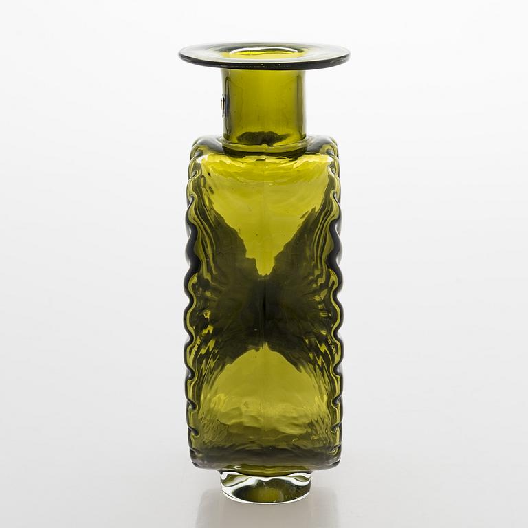 Helena Tynell, flaska/vas, glas, "Aurinkopullo" (Solflaskan), Riihimäen Lasi, 1960/70-tal.