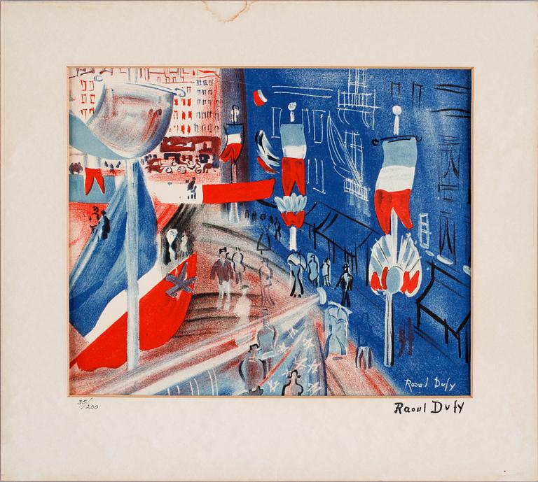 RAOUL DUFY, efter, färglitografi, sign i tycket.