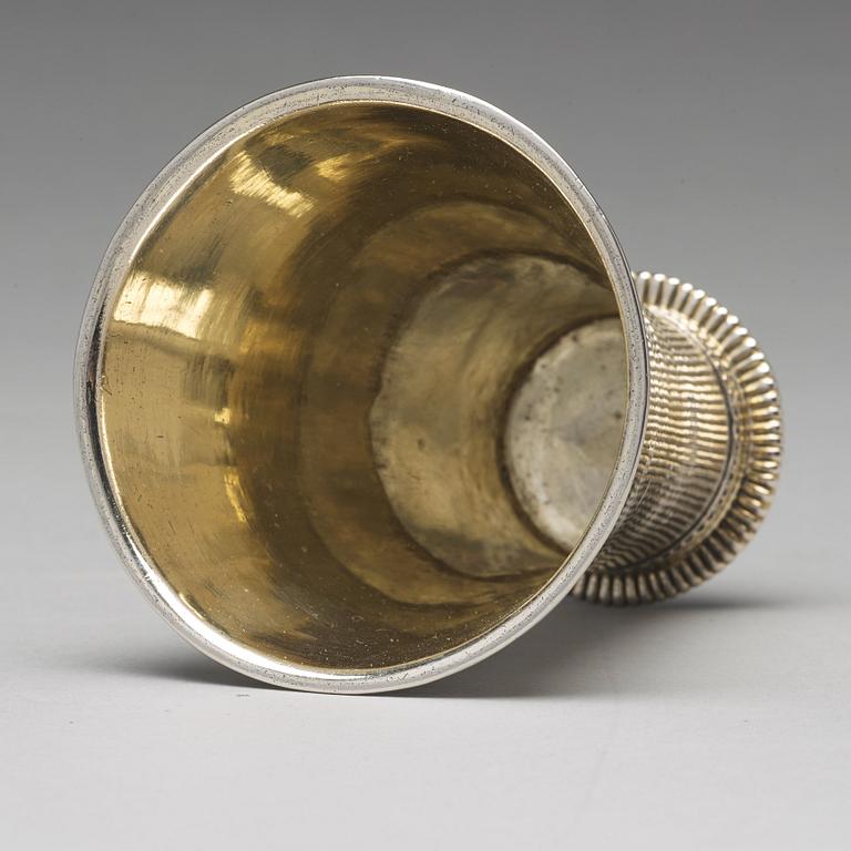 A Swedish 18th century parcel-gilt silver beaker, mark of Erik Lekberg, Nora 1759.