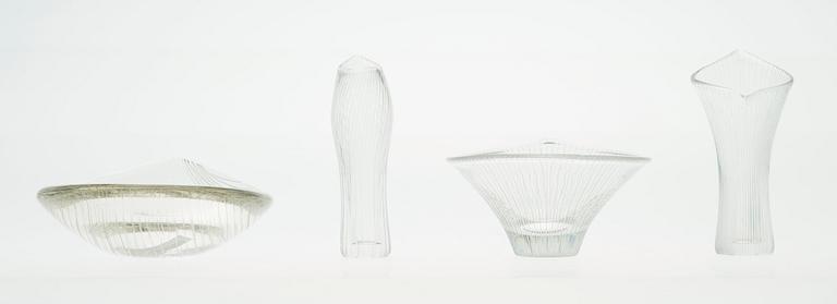 Tapio Wirkkala, TAPIO WIRKKALA, ART GLASS, 4 PIECES.