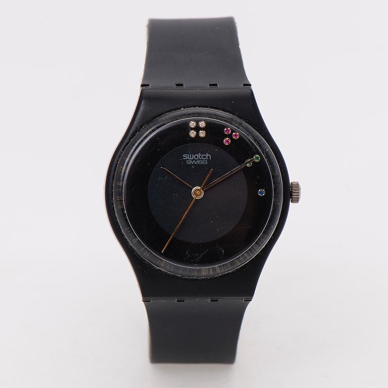 ARMBANDSUR 4 ST, SWATCH, två herr och två damur 1980-tal.