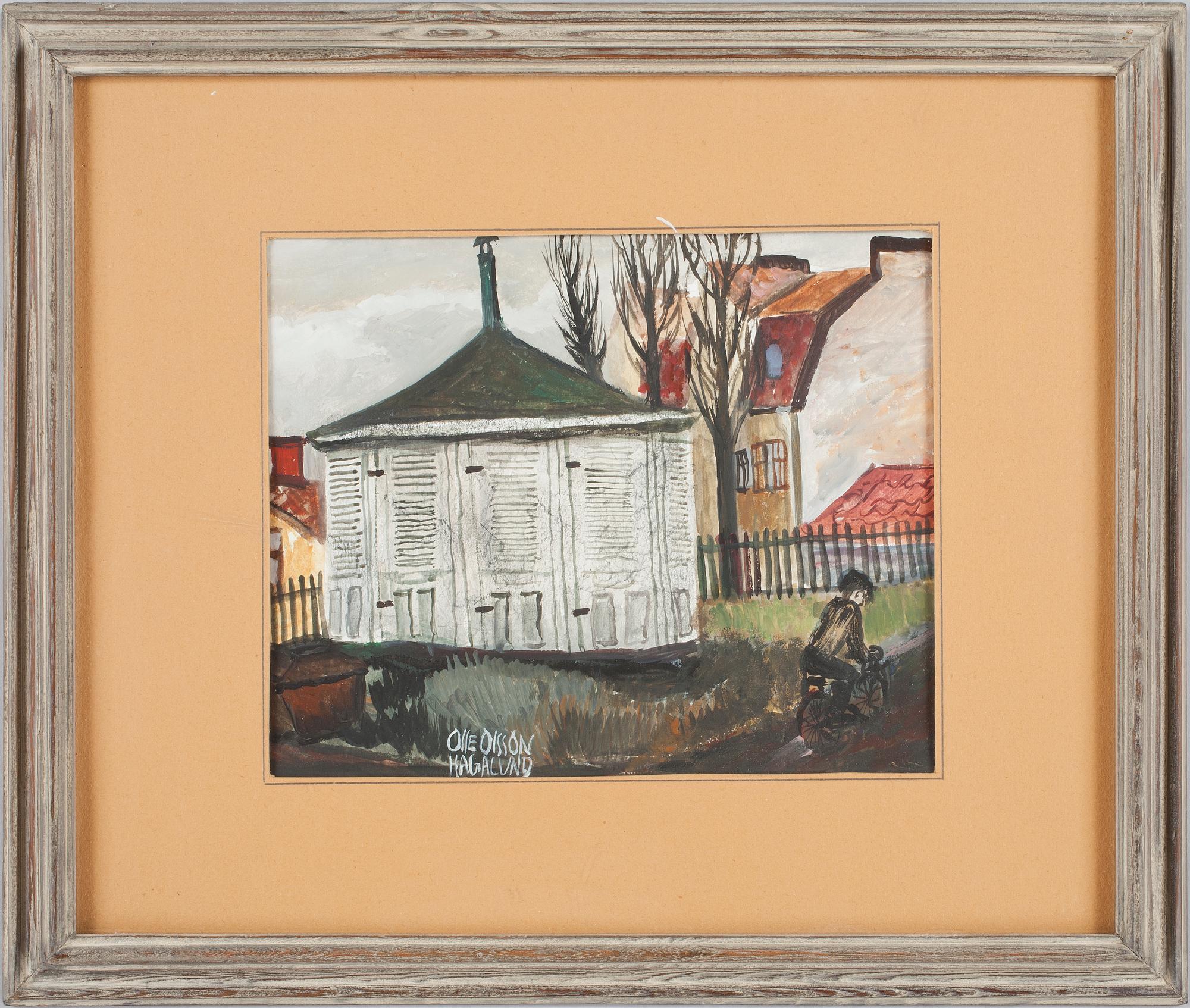 OLLE OLSSON-HAGALUND, gouache på papper, sign.