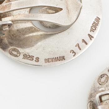 Vivianna Torun Bülow-Hübe, a pair of earrings, sterling silver, for Georg Jensen Denmark.