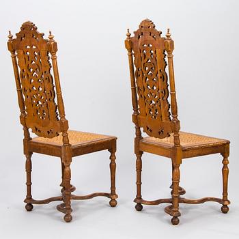 Six late 19th century neo-baroque chairs.