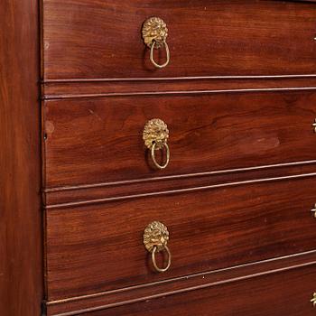 A Swedish rococo mahogany writing cabinet attributed to N. Dahlin (master in Stockholm-1761-87).