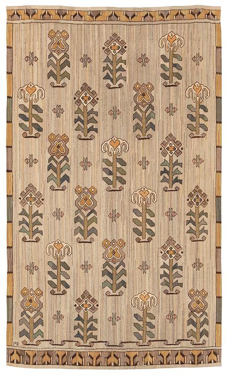 Polly Björkman, a tapestry weave drape, c. 259 x 165 cm, signed TPB.