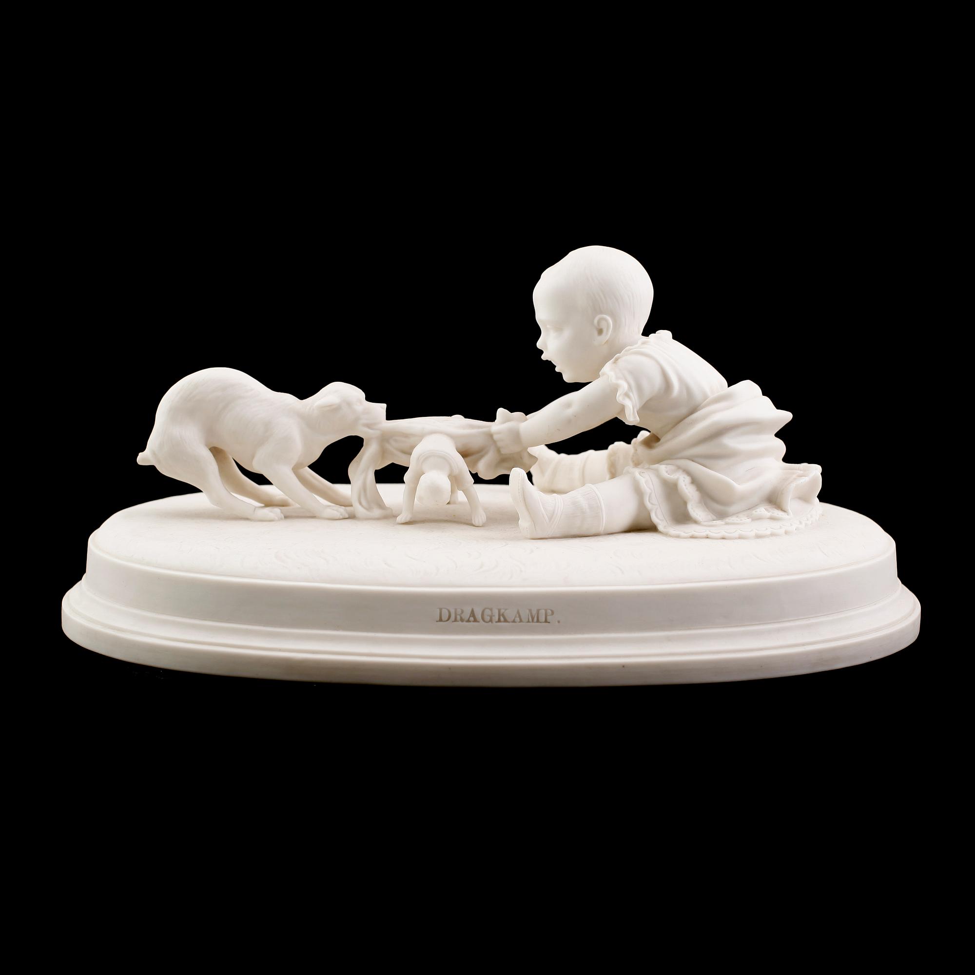FIGURGRUPP, parian, Gustafsberg, omkring år 1900.
