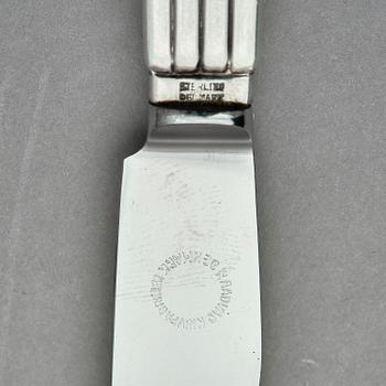 Georg Jensen, bestickservis, sterling silver, modell "Bernadotte", 112+1 delar, design Sigvard Bernadotte, Köpenhamn 1933-1944.