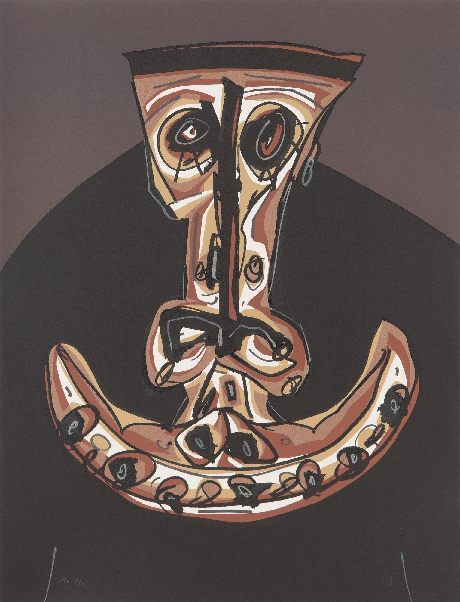 Antonio Saura, 5 lithographs from the portfolio 'Une Chair d'Ombre'.