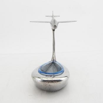 Ashtray Saab J29 "Tunnan" aluminum and glass.
