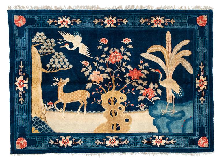 CARPET. Semi-antique Baotou Figural. 159,5 x 226,5 cm.