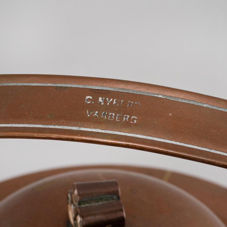 KAFFEKANNA, koppar, C Nyberg, Varberg, 1800-tal.