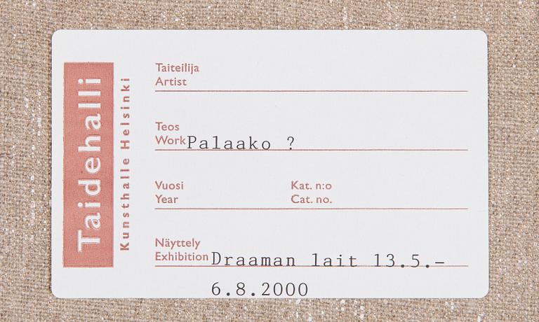 Kaj Stenvall, "Palaako?" (Light?).