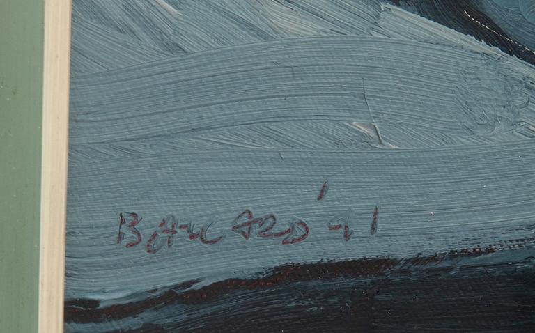 Brian Ballard, "Model holding knees".