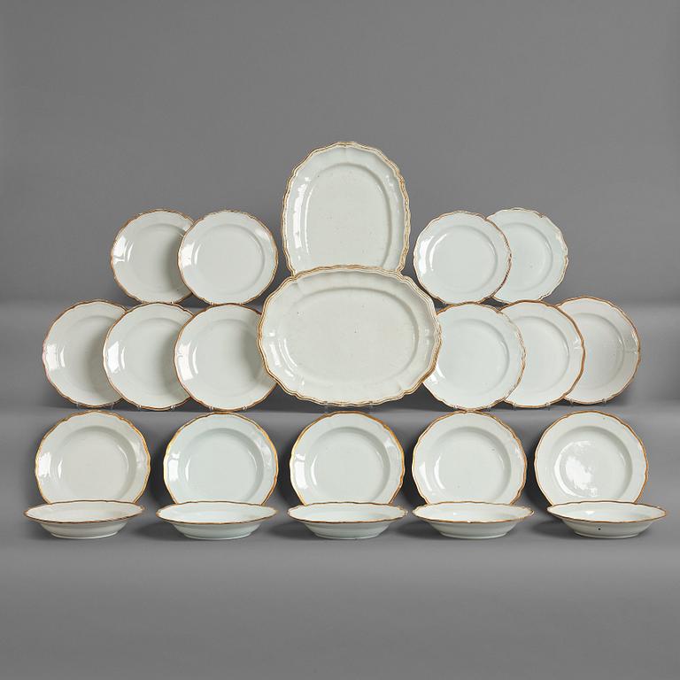 An Chinese Export service, Qing dynasty, Qianlong (1736-95). (47 pieces).